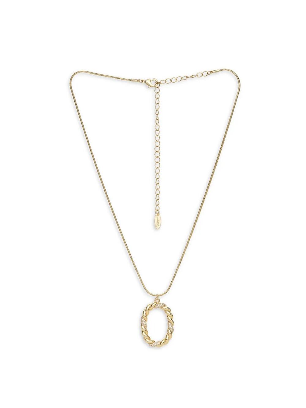 NEW ETTIKA REVOLVE 18K Goldplated Twisted Crystal Initial Pendant Necklace O